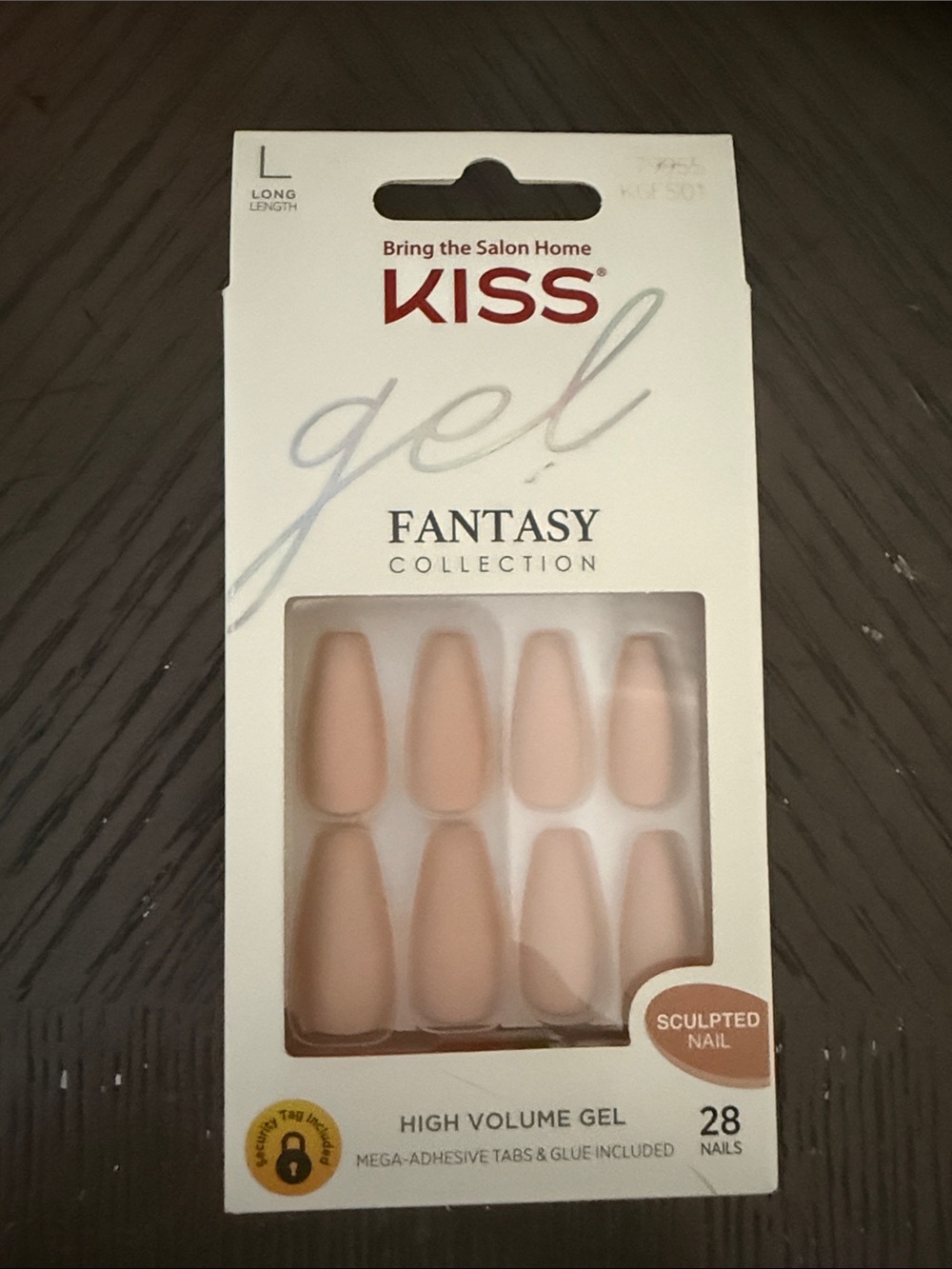 Kiss Gel Fantasy Sculpted Long Nude Press-On Nails